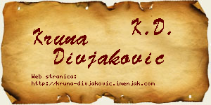 Kruna Divjaković vizit kartica